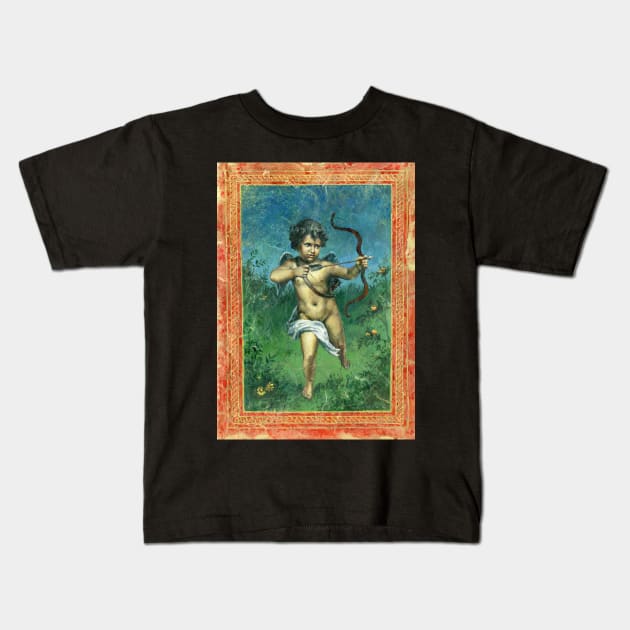 Ancient Roman Cupid Fresco Kids T-Shirt by mictomart